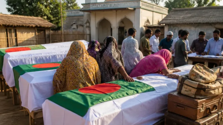 সৌদিতে কারখানা আগুনে নিহত ১৩ জনের পরিচয় মিলেছে—সবার বাড়ি নওগাঁর আত্রাইয়ে