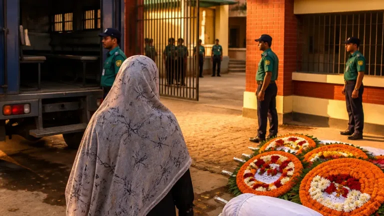 স্বামীকে দাফন শেষে মুন্সিগঞ্জ কারাগারে ফিরলেন দীপু মনি; ১২ ঘণ্টার প্যারোল মঞ্জুর