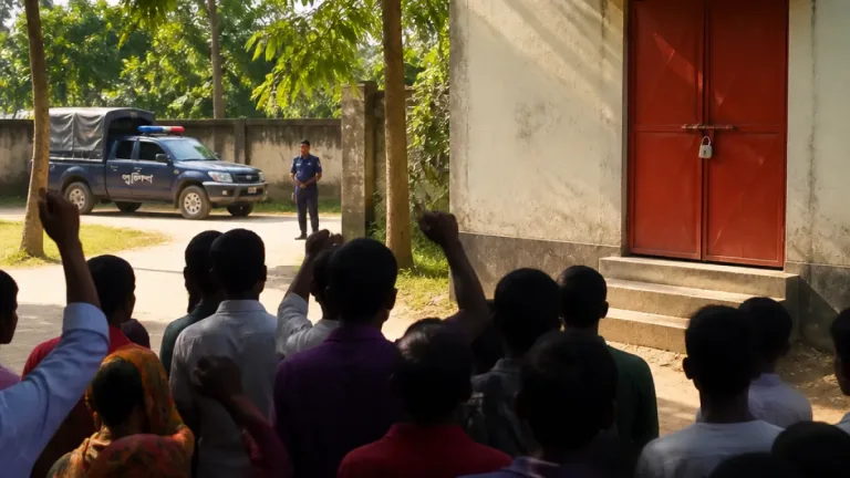 শেরপুরে বিদ্যালয়ে ফেল করা শিক্ষার্থীদের বিক্ষোভ: শিক্ষকদের কক্ষে তালা ঝুলিয়ে রাখা ও পরে মুক্তি