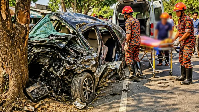 শ্রীমঙ্গলে প্রাইভেট কার নিয়ন্ত্রণ হারিয়ে গাছের ধাক্কায় শিশুর মৃত্যু, তিনজন গুরতর আহত