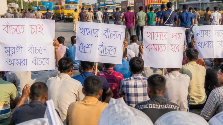 শ্রীপুরে পোলট্রি ফিডের মূল্যবৃদ্ধি নিয়ে খামারিদের মহাসড়ক অবরোধ, আল্টিমেটাম ৩০ আগস্ট