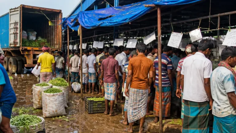 টানা বৃষ্টিতে সরবরাহ কমে নরসিংদীতে সবজির দাম আকাশছোঁয়া, ক্রেতাদের ভোগান্তি