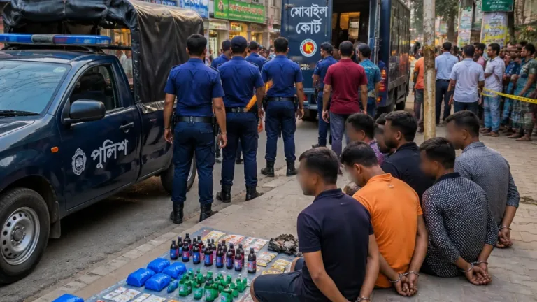 টাঙ্গাইলের কান্দাপাড়ায় মাদকবিরোধী ভ্রাম্যমাণ অভিযান—১১ জন আটক, কড়া নির্দেশিকায় কারাগারে পাঠানো