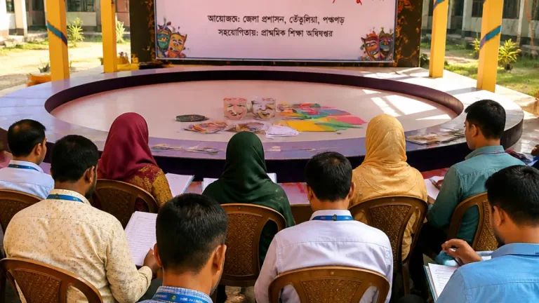 তেঁতুলিয়ায় পাঠ্যক্রমভিত্তিক নাট্যকলা: প্রাথমিক শিক্ষকদের দুইদিনের প্রশিক্ষণ শুরু