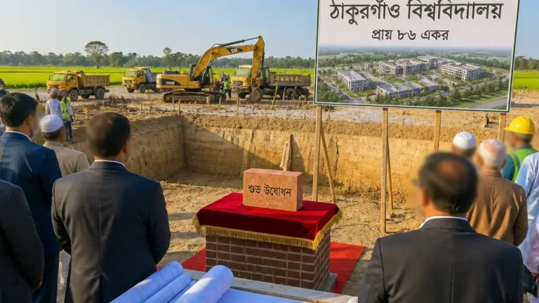 ঠাকুরগাঁওয়ে নতুন পাবলিক বিশ্ববিদ্যালয়ের ভিত্তিপ্রস্তর স্থাপন — ভবনের নকশা ও নির্মাণ দ্রুত শুরু হবে আশা