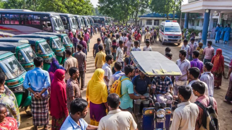 যাত্রী সঙ্কট: নওগাঁয় বাস-সিএনজি চলাচল বন্ধ, আহত বাসচালক হাসপাতালে
