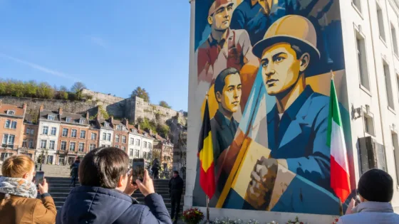 Huy célèbre les 80 ans de l’immigration italienne avec une fresque place des Italiens