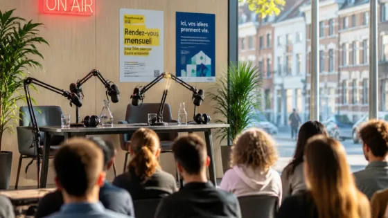 PodBXL devient mensuel à Evere : le podcast en public s'installe à Transforma