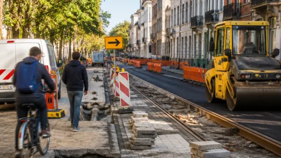 Uccle : chantiers multiples cet automne — rails, trottoirs et égouts mobilisent la commune