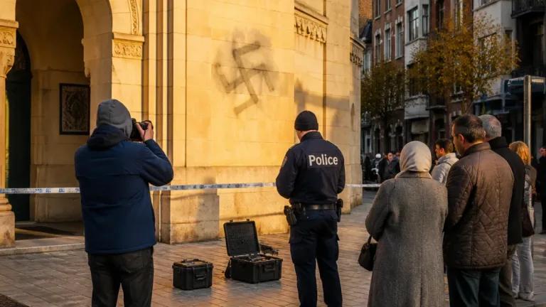 Bruxelles : une croix gammée taguée sur la mosquée El Mouahidine à Laeken, une enquête ouverte