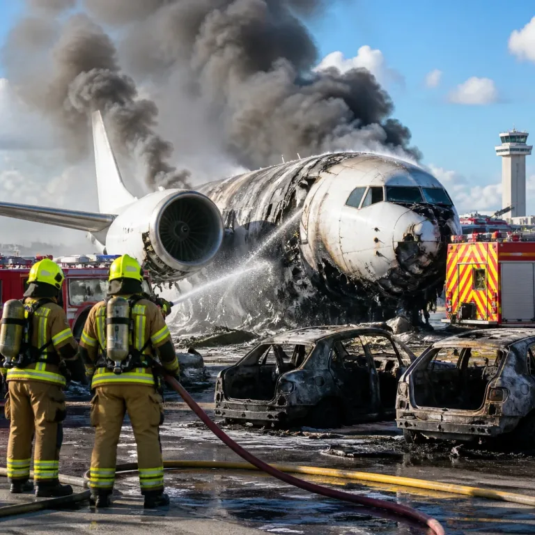 Un avion-cargo d’Amazon sort de piste à Miami, heurte des véhicules et prend feu