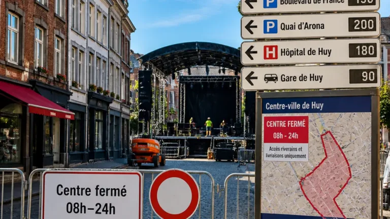 Huy : centre-ville fermé et parkings gratuits annoncés pour les Septennales du 15 août