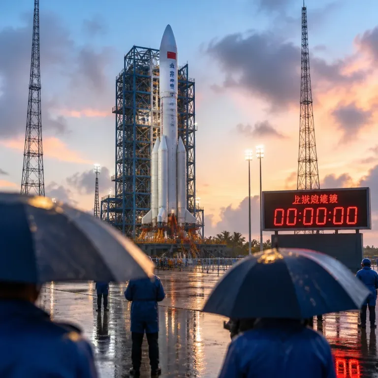 La Chine reporte le lancement de la sonde Chang’e‑7, mission d’exploration du pôle sud lunaire