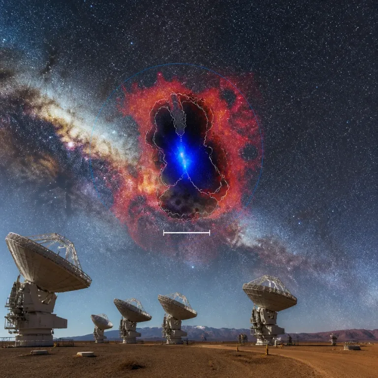 Un vent soufflerait depuis le trou noir central de la Voie lactée, selon des observations ALMA