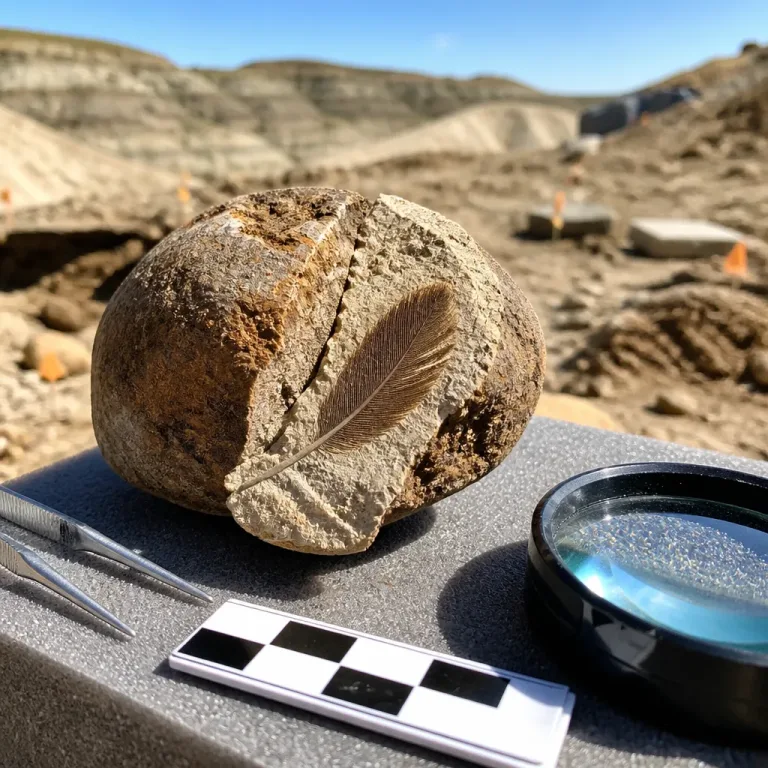 Une plume fossilisée retrouvée dans une crotte de dinosaure vieille de 66 millions d’années