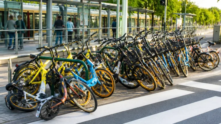 Uccle : accumulation de vélos partagés à l’arrêt Van Haelen interpelle sur le stationnement