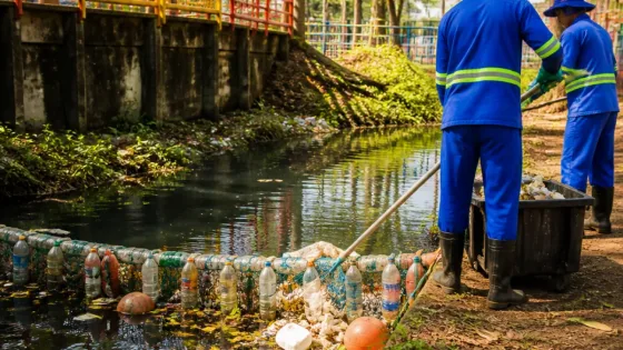 Porto Velho instala primeira ecobarreira em igarapé Belmont para conter resíduos urbanos