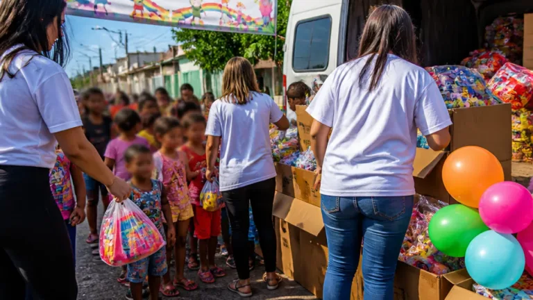 Ação 'Criança Feliz' leva brinquedos e doces a cerca de 800 crianças em Boa Vista