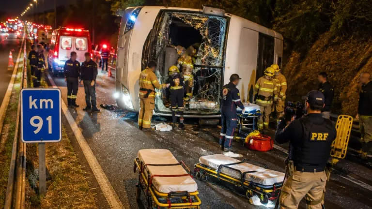 Acidente com ônibus em Petrópolis deixa 9 mortos e 38 feridos no Rio de Janeiro