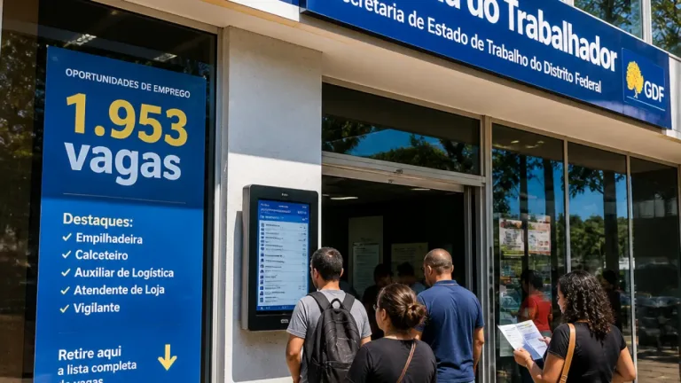 Agências do Trabalhador do DF anunciam 1.953 vagas; maior salário chega a R$ 3,4 mil