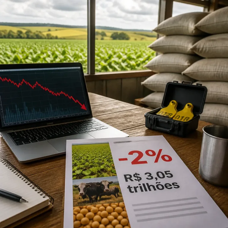 PIB do agronegócio recua 2% no 1º trimestre de 2026 e participação na economia diminui