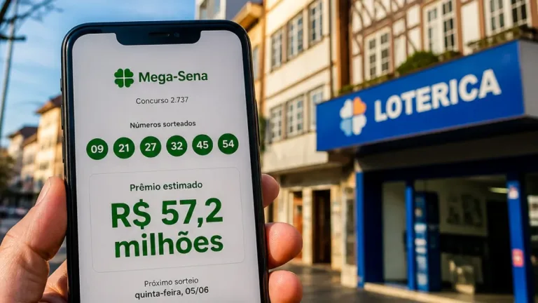 Aposta simples em Blumenau acerta Mega-Sena e leva R$ 57,2 milhões