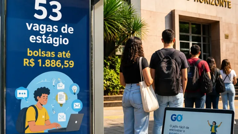 Belo Horizonte abre 53 vagas de estágio com bolsas de até R$ 1.886,59