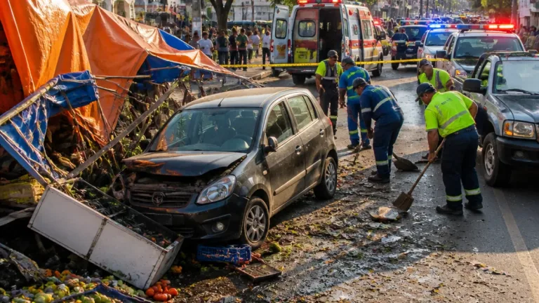 Carro invade feira no Guamá e deixa feirantes feridos em Belém