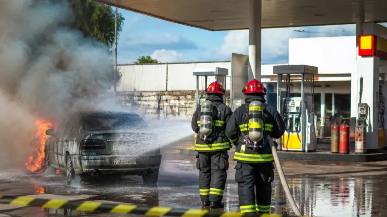 Carro pega fogo durante abastecimento em posto de Esperantina; motorista sai ileso