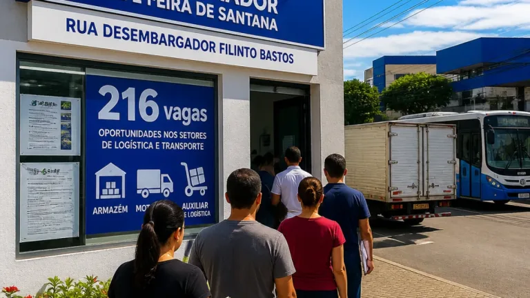 Casa do Trabalhador de Feira de Santana divulga 216 vagas; logística e transporte lideram
