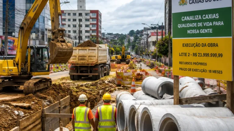 Caxias do Sul reabre licitação de R$ 31,5 milhões para primeiro lote do Canaliza Caxias