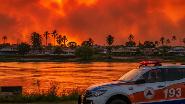 Céu avermelhado em Porto Velho é causado por fumaça de queimadas, dizem autoridades