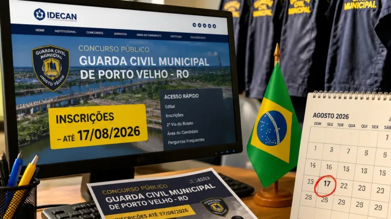 Concurso GCM Porto Velho: último dia para inscrições oferece 50 vagas e salário de R$ 6.312,50