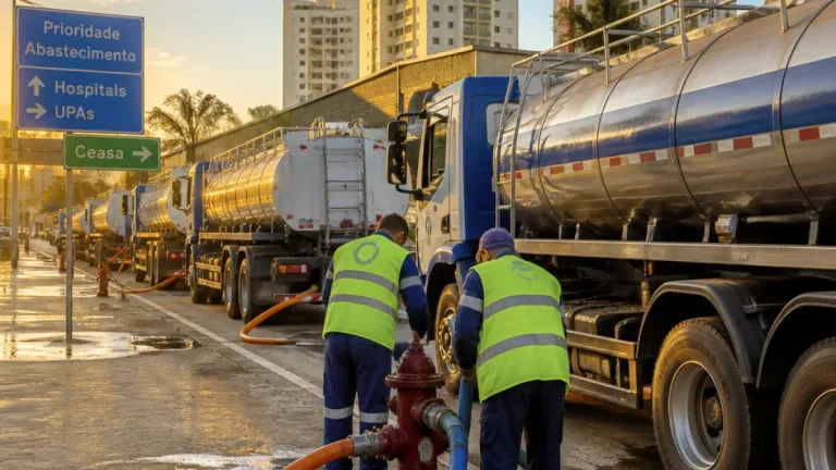 Contagem: abastecimento de água é normalizado após vazamento, mas Copasa mantém força‑tarefa