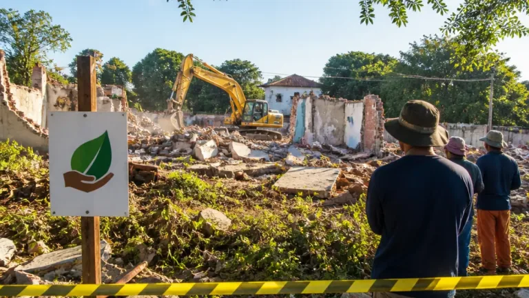 Cuiabá executa remoção de oito edificações em área de nascentes e alto risco