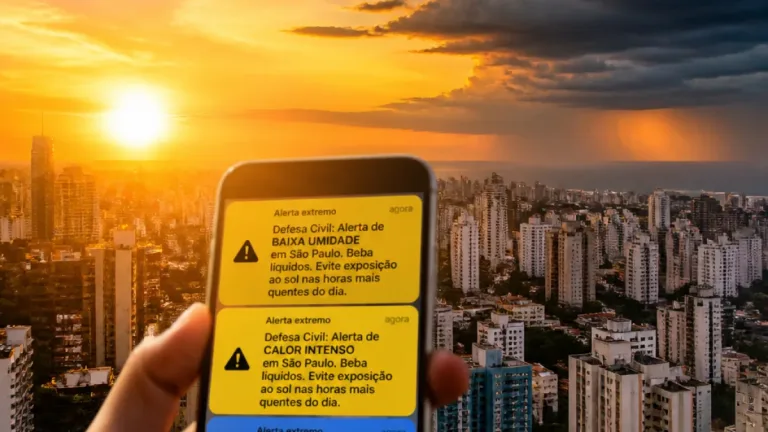 Defesa Civil emite 34 alertas por calor, baixa umidade e risco de tempestades em São Paulo
