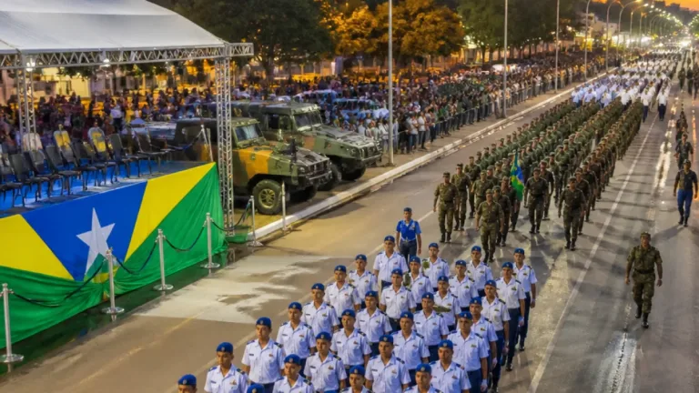 Desfile de 7 de Setembro reúne Forças Armadas, escolas e comunidade em Porto Velho