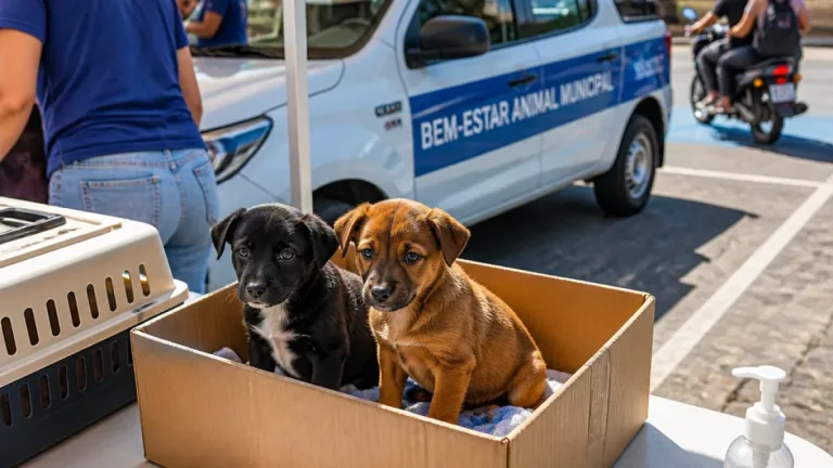 Dois filhotes são abandonados durante feira de adoção em bairro da Serra