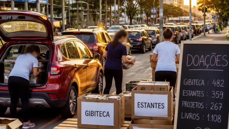 Drive Thru em Campo Grande reúne 16.749 livros e amplia ações de leitura na cidade