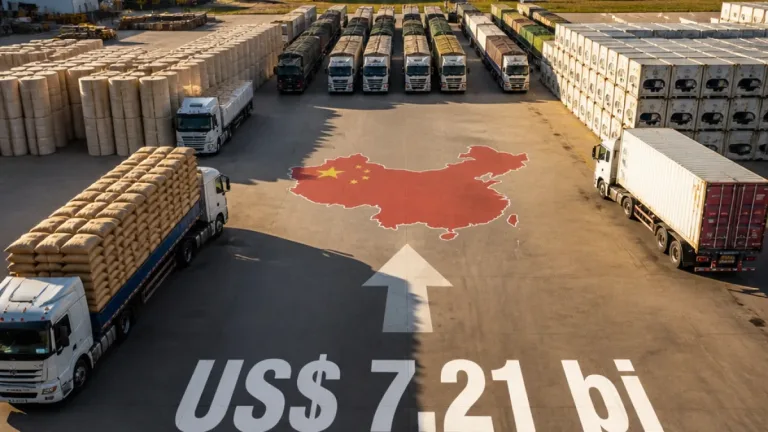 Exportações de MS somam US$ 7,21 bi até julho e superávit cresce 17,8%