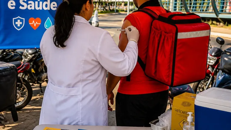 Fortaleza oferece vacinação e serviços de saúde a trabalhadores de aplicativos nas Paradinhas