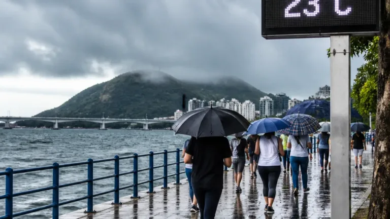 Frente fria derruba temperatura em até 5°C e traz chuva fraca ao Espírito Santo
