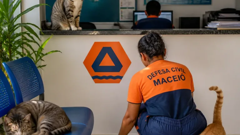 Gatinhos ganham abrigo e afeto na sede da Defesa Civil de Maceió