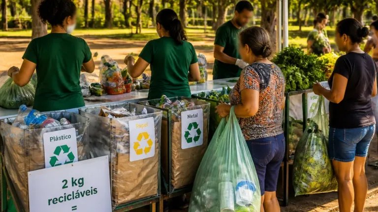 Goiânia lança programa que troca recicláveis por alimentos de hortas comunitárias
