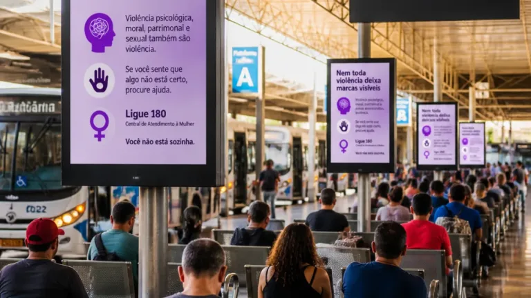 Goiânia: MPGO veicula campanha sobre violência contra a mulher em 23 terminais de integração