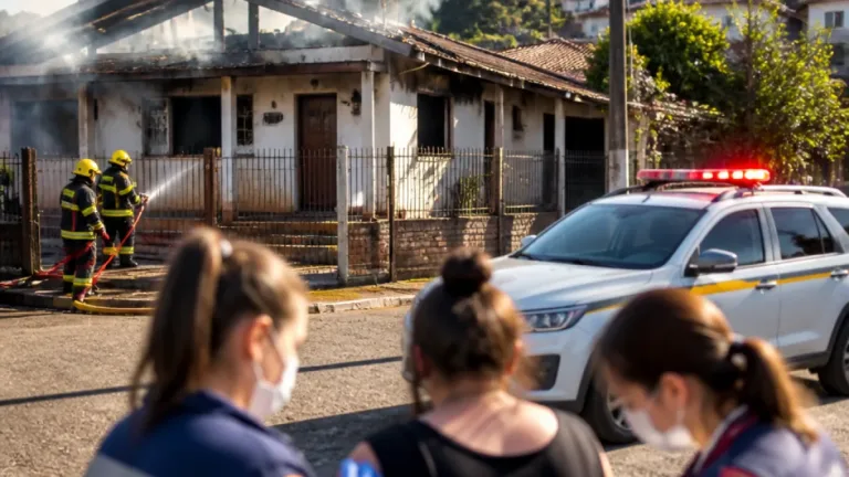 Homem é detido após incêndio em residência no bairro São Ciro, em Caxias do Sul