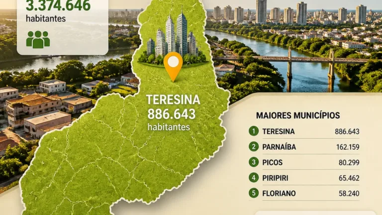IBGE: Piauí atinge 3,39 milhões de habitantes em 2026; Teresina segue à frente