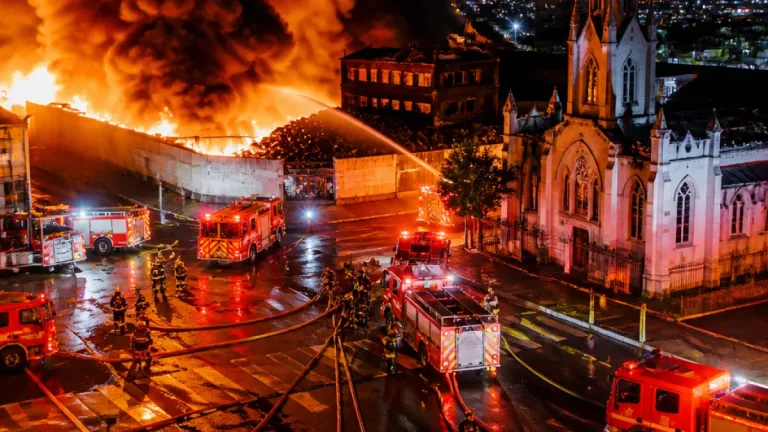 Incêndio destrói loja de pneus no Rebouças e atinge igreja em Curitiba