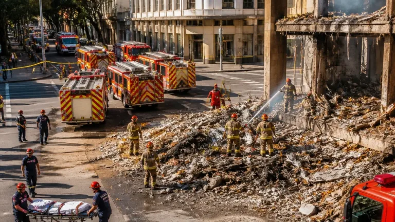 Incêndio em prédio abandonado mobiliza bombeiros e deixa ferido em Belo Horizonte