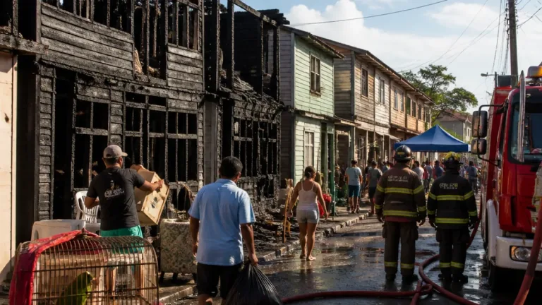 Incêndio em vila de Icoaraci deixa 15 pessoas desabrigadas em Belém